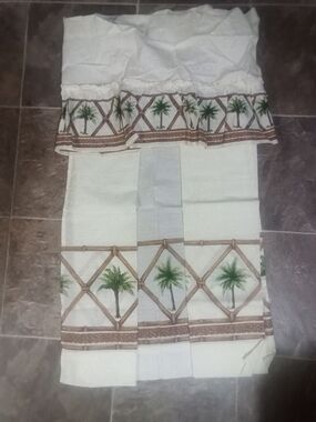 Palm Tree Border Curtains/Valance